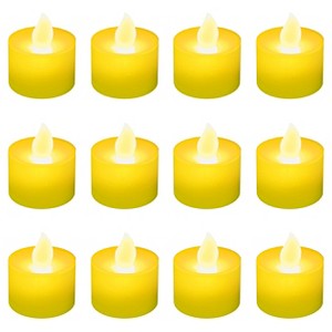 12ct Battery Operated LED Tea Lights Yellow