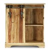 Laymon Modern Industrial Handcrafted Acacia Wood Live Edge Cabinet with Sliding Door Natural/Black - Christopher Knight Home: Storage for Living Room - 2 of 4