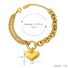 Gold Titanium Steel Heart - Pendant Classic Women's Bracelet - 4 of 4