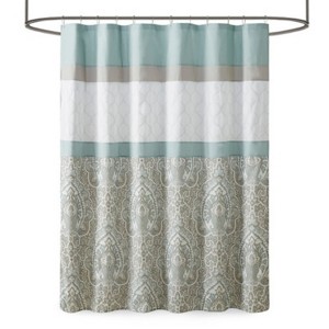 LunaLulinlk Printed and Embroidered Shower Curtain - 1 of 4