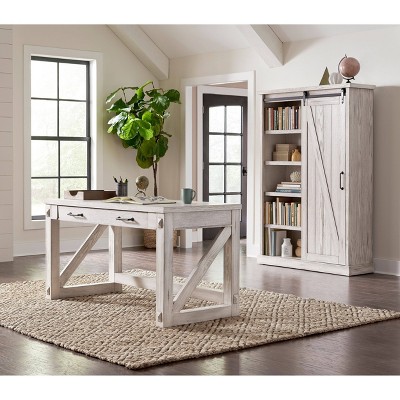 Avondale Farmhouse 48" White Adjustable Door Bookcase