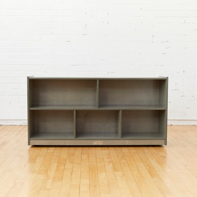 Grey Wash Birch Plywood 5-Compartment Mobile Storage Cabinet