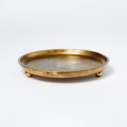 Cast Metal Candle Tray Gold - Threshold™ designed with Studio McGee - image 1 of 4