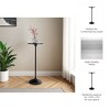 Elegant End Table, Side Table, or Small Night Stand for Room Decor - Slim Metal Drink Table with Marble Top and Trumpet Base - 4 of 4