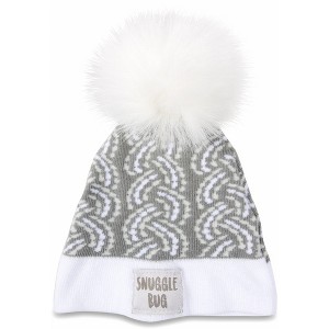 Pavilion Gift Company - Snuggle Bug - Gray Knit Pom Pom Hat (12-24 Months) - Hats - 1 of 4
