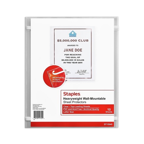 Staples Heavyweight Sheet Protectors, 11 x 17, Clear, 5/Pack (15937-CC)