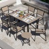 Pamapic 8-Piece Aluminum Outdoor Patio Dining Set with Rectangle Table, Small Side Table and 6-Stackable Chairs - 4 of 4