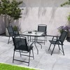 Crestlive Products Set of 4 Patio Folding Chairs 4-Pack Dining Chairs Outdoor Portable Sling with Armrest - 3 of 4