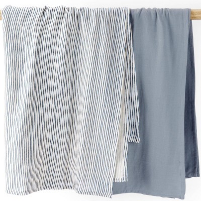 Image of Little Planet by Carter's Muslin Swaddle Wrap - Painterly Stripe - 2pk