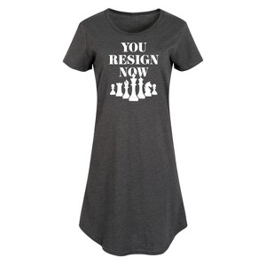 Women's - Instant Message - You Resign Now Graphic T-shirt Dress - 1 of 4