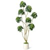 Garvee Fake Plant Indoor,Artificial Umbrella Schefflera Tree in White Pot with Multiple Trunks Design, Faux Floor Tree Fake Trees for Home - 2 of 4
