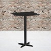 Flash Furniture 30'' Square Black Laminate Table Top with 22'' x 22'' Bar Height Table Base - 2 of 4