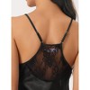 cheibear Women's Satin Sliky Sleeveless Lace Trim Camisole Tops with Shorts Pajamas Sets - 4 of 4