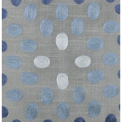 18" x 18" Gray and Blue Embroidered Polyester Throw Pillow Cover