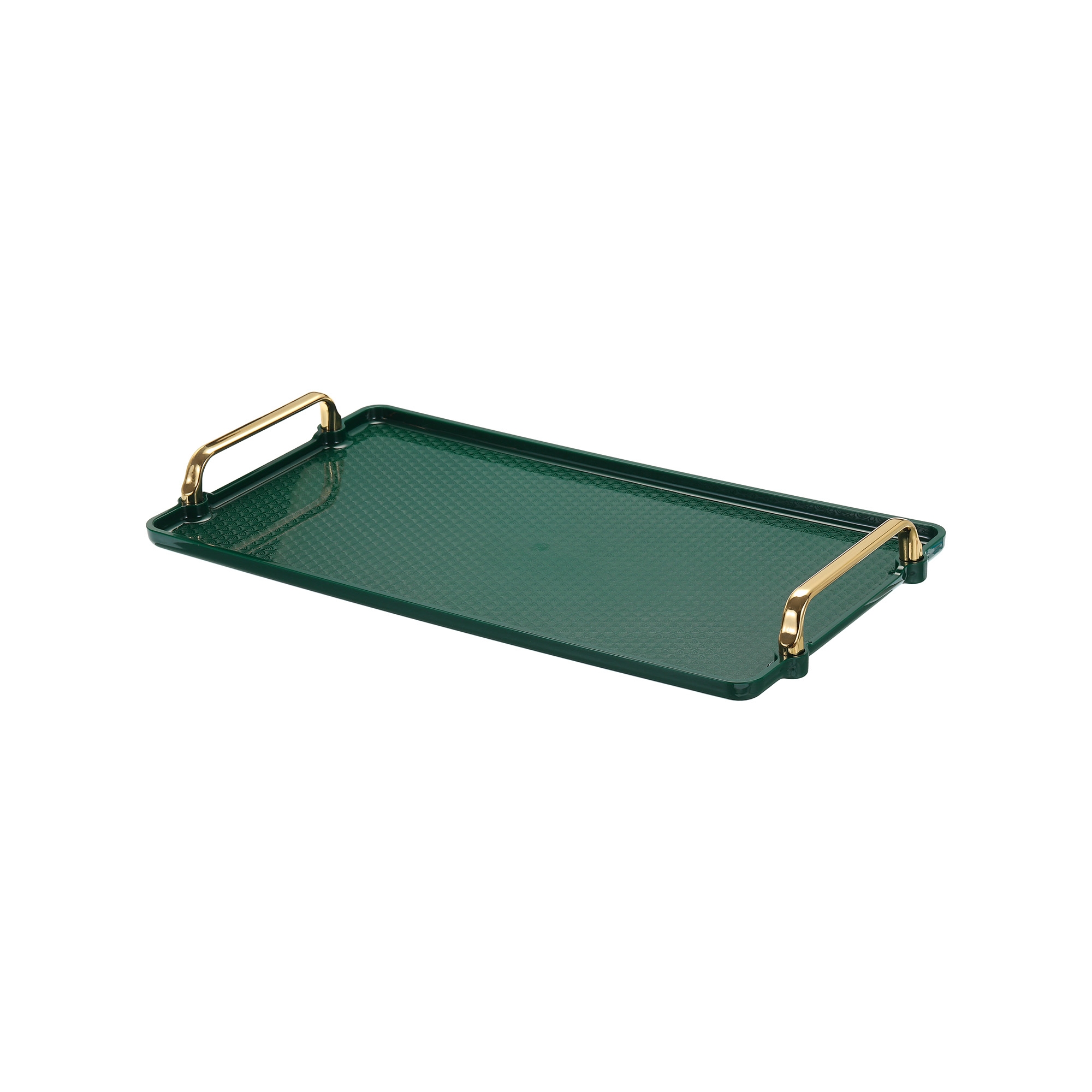 Unique Bargains Modern Rectangular Decorative Elegant Serving Tray with Handle Green 16.1" x 8.7"