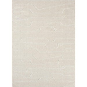 Luxe Weavers Abstract High Low Cream 8x10 Area Rug Geometric Carpet - 1 of 4