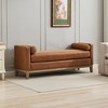 TiramisuBest 53.5" Upholstered Bench with Wood Legs & Bolster Pillows – Elegant Ottoman for End of Bed, Bedroom, Living Room, Entryway (Black) - 2 of 4