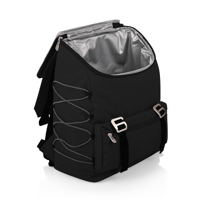 Black Insulated Picnic Backpack with Wheels and Pack Straps