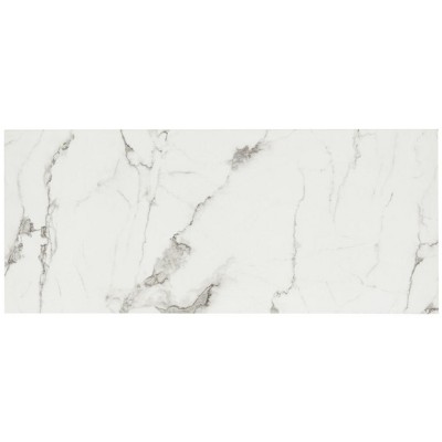 Transitional White and Grey Marble Rectangular Coffee Table