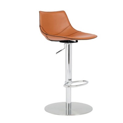 Eurostyle Rudy 20.5" Adjustable Swivel Bar Stool in Cognac