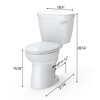 Toilet, Two-Piece Toilet - 17.5'' ADA Height Elongated Toilet, 1.28 GPF Powerful Single Flush with Soft Close Seat, 12 Inch Rough In, White - 3 of 4