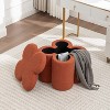 SEYNAR Modern Glam Teddy Velvet Flower Shape Storage Ottoman - 4 of 4