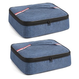 2pcs Small Waterproof Portable Lunch Bag Outdoor Picnic Lunch Box Insulation Bag(Navy) - 1 of 4
