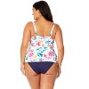 Women's Plus Watercolor Paisley Twist Front Underwire Tankini Swim Top - 2 of 4