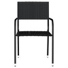 vidaXL Garden Dining Set Black Steel, PE Rattan Standard Stackable - Black 31.5" Table Length 4 Items - 4 of 4