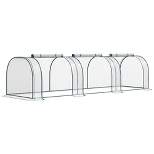 Outsunny Portable Tunneled Greenhouse with Zippered Doors, Water/UV Fighting PVC Cover