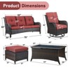 Gymojoy 6 Pieces Outdoor Sofa with Swivel Chairs Ottoman, Coffee Table, Patio Furniture Set - 3 of 4