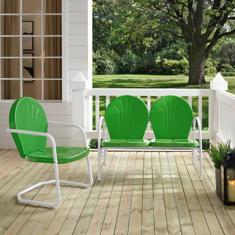 Griffith 2pc Outdoor Seating Set - Kelly Green - Crosley, 6 of 10
