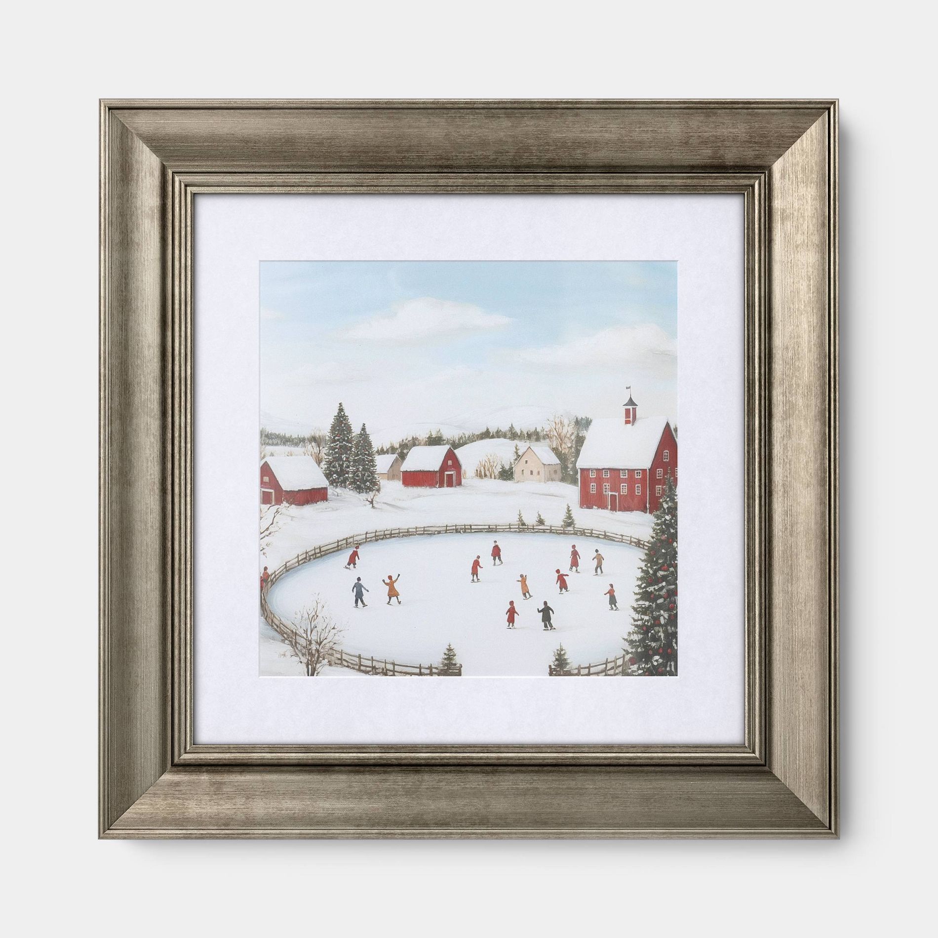 14"x14" Christmas Scene Framed Wall Art - Threshold™