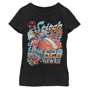 Girls Lilo & Stitch Hawaiian Galactic Race T Shirt - 1 of 4