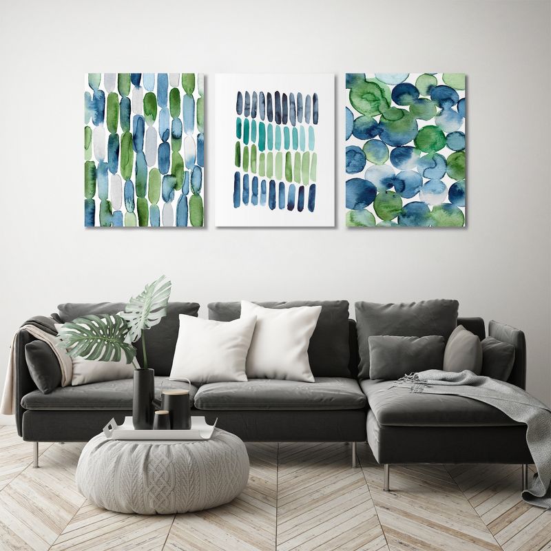 Americanflat Modern Beach Glass Abstract by Lisa Nohren Triptych Wall Art - Set of 3 Canvas Prints, 5 of 7