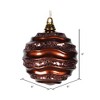 Vickerman Stripe Candy Glitter Wave Ball Christmas Ornament - 2 of 2