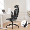 FONTOI Task and Office Chairs, Office Chair with Flip-up Armrests and Adjustable Lumbar Support for Home Office, Gray, 28.7"*50.3"*28.7" - 4 of 4