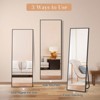FURNIinspire Full Length Mirrors Floor Standing Body Mirror, Large Rectangle Mirror Long Dressing Mirror for Bedroom, Black, 18"*58" - 4 of 4