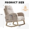 NicBex Teddy Accent Rocking Chair,Upholstered Nursery Glider Rocker with Side Pocket,Comfy Armchair with High Back for Living Room,Bedroom - 3 of 4