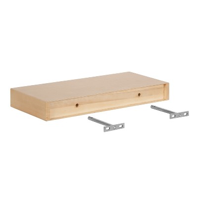 Natural Wood Floating Shelves Set of 2, 18 x 8