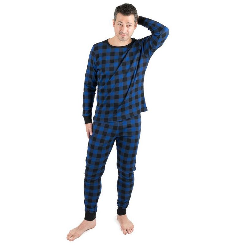 Leveret Mens Two Piece Cotton Plaid Christmas Pajamas, 3 of 5