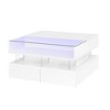 JUJABU Modern Lift-Top Square Coffee Table with Glass Surface, Hidden Storage, 2 Drawers - 2 of 4