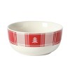 Gibson 12 Piece Plaid Decorated Round Stoneware Dinnerware Set in Red and White - 4 of 4