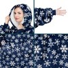 PAVILIA Wearable Blanket Hoodie Adults, Faux Shearling Cozy Oversized Hooded Sweatshirt, Warm Fleece Two Pockets - 2 of 4