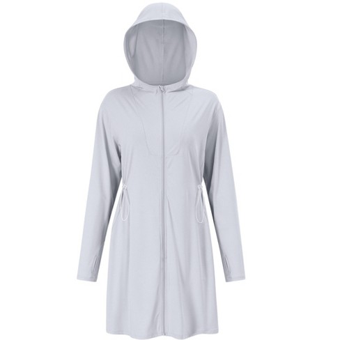 Women's UPF 50+ Sun Protection Beach Cover Up Long Zip Up Hoodie Lightweiht Long Sleeve Sun Shirt for Women with Thumb Hole - image 1 of 4