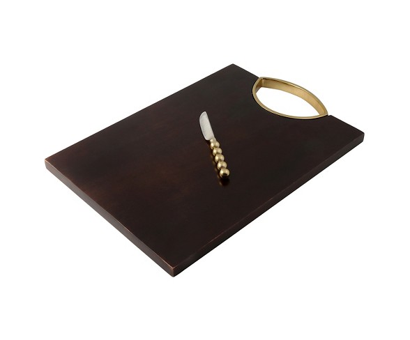 Thirstystone Wood Serving Board with Spreader - Gold