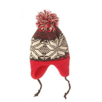 Raz Imports 7" Nordic Snowflake Design Knit Hat Christmas Ornament - Black/Red