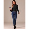 Allegra K Women's Casual Turtleneck Split Long Sleeves Basic Tee Top - 4 of 4