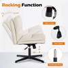 Grungis PU Leather Armless Swivel Office Chair with Wheels,Gaming Chair with Adjustable Height,Computer Chair for Office - 4 of 4