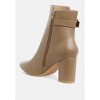 Conchos Belt Detail Block Women Heel Boots - 2 of 4